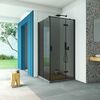 Душевой уголок Vegas Glass AFP-Fis Retta 120*80 02М 07 R стекло графит, профиль черный, 120х80 см