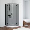 Душевой уголок Vegas Glass AFS NOVO 90 02М 07 L стекло графит, профиль черный, 90х90 см