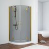 Душевой уголок Vegas Glass AFS TUR NOVO h1890 110 09 07 L стекло графит, профиль золото, 110х110 см