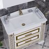 Тумба Opadiris Оникс 100 Белый глянцевый с золотой патиной (под раковину CeraStyle Kapadokya 100)