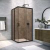 Душевой уголок Vegas Glass ZA NOVO h2000 95 02М 05 стекло бронза, профиль черный, 95х95 см