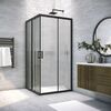Душевой уголок Vegas Glass ZA NOVO h2000 95 02М Moru стекло Moru, профиль черный, 95х95 см