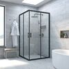 Душевой уголок Vegas Glass ZA NOVO h2000 100 02М 01 стекло прозрачное, профиль черный, 100х100 см