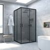 Душевой уголок Vegas Glass ZA NOVO h2000 100 02М 07 стекло графит, профиль черный, 100х100 см