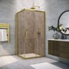 Душевой уголок Vegas Glass ZA NOVO h2000 100 03 05 стекло бронза, профиль золото матовое, 100х100 см