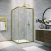 Душевой уголок Vegas Glass ZA NOVO h2000 120 03 01 стекло прозрачное, профиль золото матовое, 120х120 см
