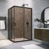 Душевой уголок Vegas Glass ZA-F NOVO h2000 90*85 02М 05 стекло бронза, профиль черный, 90х85 см