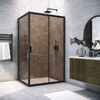 Душевой уголок Vegas Glass ZP+ZPV NOVO h2000 100*90 02М 05 стекло бронза, профиль черный, 100х90 см