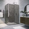 Душевой уголок Vegas Glass ZP+ZPV TUR NOVO 120*95 08 07 стекло графит, профиль хром, 120х95 см