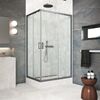 Душевой уголок Vegas Glass ZA-F Protec 80*70 06 02 стекло шиншилла, профиль вороненая сталь, 80х70 см