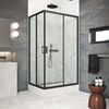Душевой уголок Vegas Glass ZA-F Protec 95*85 02М 02 стекло шиншилла, профиль черный, 95х85 см