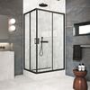 Душевой уголок Vegas Glass ZA-F Protec 100*80 02М 01 стекло прозрачное, профиль черный, 100х80 см