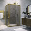 Душевой уголок Vegas Glass ZP+ZPV NOVO h2000 155*90 03 07 стекло графит, профиль золото матовое, 155х90 см