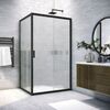 Душевой уголок Vegas Glass ZP+ZPV NOVO h2000 155*100 02М Moru стекло Moru, профиль черный, 155х100 см