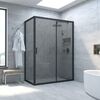 Душевой уголок Vegas Glass ZP+ZPV NOVO h2000 160*70 02М 07 стекло графит, профиль черный, 160х70 см
