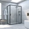 Душевой уголок Vegas Glass ZP+ZPV NOVO h2000 165*85 02М 01 стекло прозрачное, профиль черный, 165х85 см