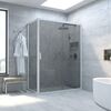 Душевой уголок Vegas Glass ZP+ZPV NOVO h2000 165*100 01 07 стекло графит, профиль белый, 165х100 см