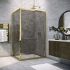 Душевой уголок Vegas Glass ZP+ZPV TUR NOVO 170*85 09 07 стекло графит, профиль золото, 170х85 см