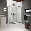 Душевой уголок Vegas Glass ZP+ZPV Protec h1900 100*90 06 01 стекло прозрачное, профиль вороненая сталь, 100х90 см