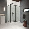 Душевой уголок Vegas Glass ZP+ZPV Protec 120*90 02М 02 стекло шиншилла, профиль черный, 120х90 см