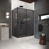 Душевой уголок Vegas Glass ZP+ZPV Protec 140*80 02М 07 стекло графит, профиль черный, 140х80 см
