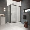 Душевой уголок Vegas Glass ZP+ZPV Protec 145*85 02М Moru стекло Moru, профиль черный, 145х85 см