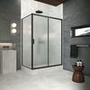 Душевой уголок Vegas Glass ZP+ZPV Protec h1900 145*85 02М 10 стекло сатин, профиль черный, 145х85 см