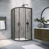 Душевой уголок Vegas Glass ZS NOVO h2000 100 02М 07 стекло графит, профиль черный, 100х100 см