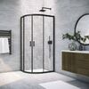Душевой уголок Vegas Glass ZS-F NOVO h2000 110*80 02М 01 стекло прозрачное, профиль черный, 110х80 см