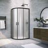 Душевой уголок Vegas Glass ZS-F NOVO h2000 110*80 02М 10 стекло сатин, профиль черный, 110х80 см