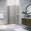 Душевой уголок Vegas Glass ZS-F NOVO h2000 110*100 01 07 стекло графит, профиль белый, 110х100 см