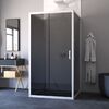 Душевой уголок Vegas Glass ZP-U NOVO h2000 100*100 01 07 стекло графит, профиль белый, 100х100 см
