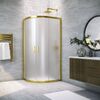 Душевой уголок Vegas Glass ZS-F NOVO h2000 110*90 03 10 стекло сатин, профиль золото матовое, 110х90 см