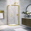 Душевой уголок Vegas Glass ZS NOVO h2000 90 03 01 стекло прозрачное, профиль золото матовое, 90х90 см