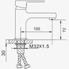Смеситель для раковины D-Lin D110366-C, белый