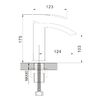 Смеситель для раковины Rose R15T R1501T, оружейная сталь