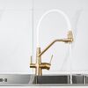 Смеситель для кухни с подключением фильтра воды Rose R558G, матовое золото
