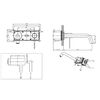 Смеситель для раковины встраиваемый Raiber RPG-004, золото