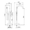 Смеситель для ванны напольный Webert Rimini RI851101794, золото матовое