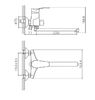 Смеситель для ванны Cron CN2201, хром