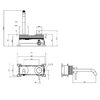 AQUAme AQM 6215BG Siena Смеситель для раковины настенный на 2 отв. 180мм, внутр монтаж в компл., Brushed gold