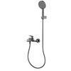 AQUAme AQM6512GM Como Смеситель для ванны однорычажный, с душевым набором, 3 режима, графит