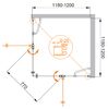 Душевой уголок CEZARES ELENA-W-A-22-120-C-Cr профиль хром, стекло прозрачное 120x120 см