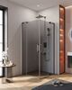 Душевой уголок CEZARES SLIDER-A-2-90/100-GRIGIO-GM профиль вороненая сталь, стекло тонированное 90-100x90-100 см