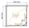 Душевой уголок CEZARES MOLVENO-A-2-100-C-BORO-IV профиль золото матовое, стекло прозрачное 100x100 см