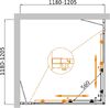 Душевой уголок CEZARES MOLVENO-A-22-100+20-C-BORO-IV профиль золото матовое, стекло прозрачное 120x120 см