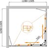 Душевой уголок CEZARES MOLVENO-A-22-100+30-C-BORO-IV профиль золото матовое, стекло прозрачное 130x130 см