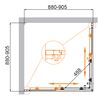 Душевой уголок CEZARES MOLVENO-A-2-90-C-BORO-IV профиль золото матовое, стекло прозрачное 90x90 см