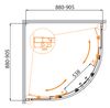 Душевой уголок CEZARES MOLVENO-R-2-90-C-BORO-IV профиль золото матовое, стекло прозрачное 90x90 см