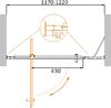 Душевая дверь CEZARES MOLVENO-BA-11-90+30-C-Cr-IV стекло прозрачное, регулировка 117-122 см